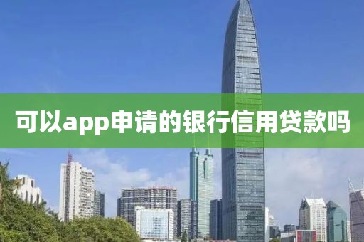 可以app申请的银行信用贷款吗