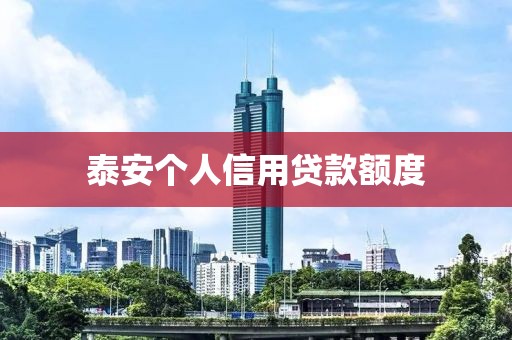 泰安个人信用贷款额度