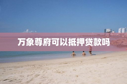 万象尊府可以抵押贷款吗