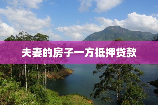 夫妻的房子一方抵押贷款