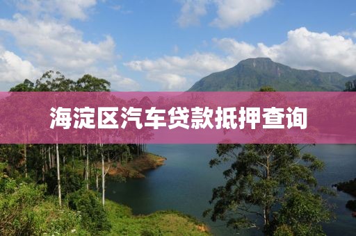 海淀区汽车贷款抵押查询