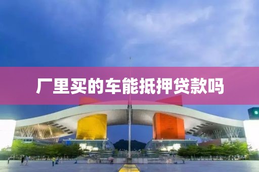 厂里买的车能抵押贷款吗