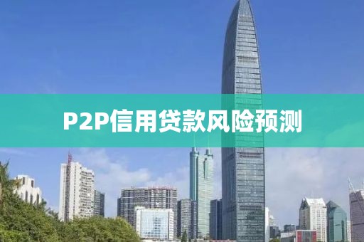 P2P信用贷款风险预测