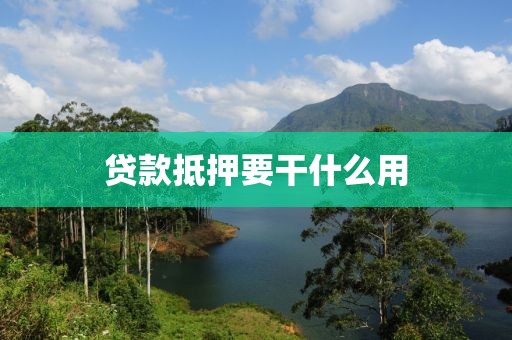 贷款抵押要干什么用