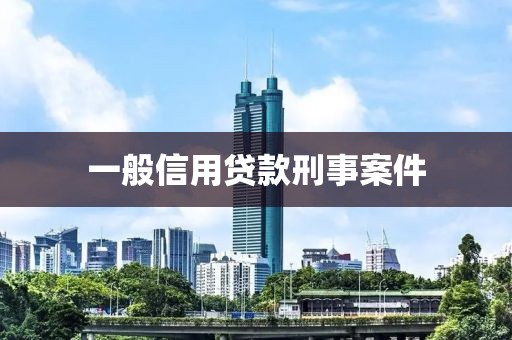 一般信用贷款刑事案件