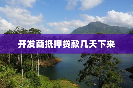 开发商抵押贷款几天下来