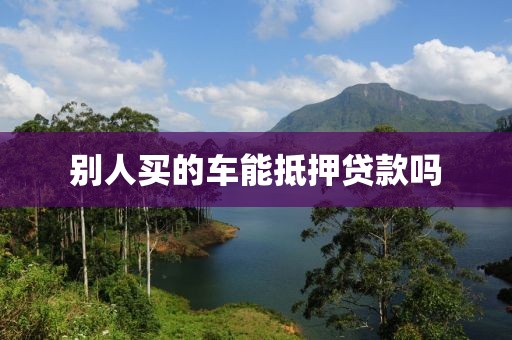 别人买的车能抵押贷款吗