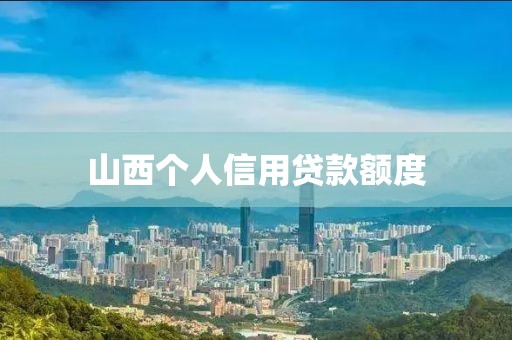 山西个人信用贷款额度