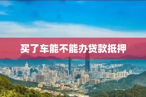 买了车能不能办贷款抵押
