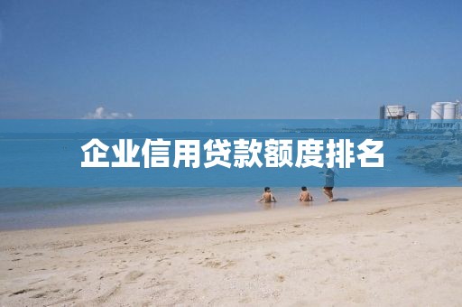企业信用贷款额度排名