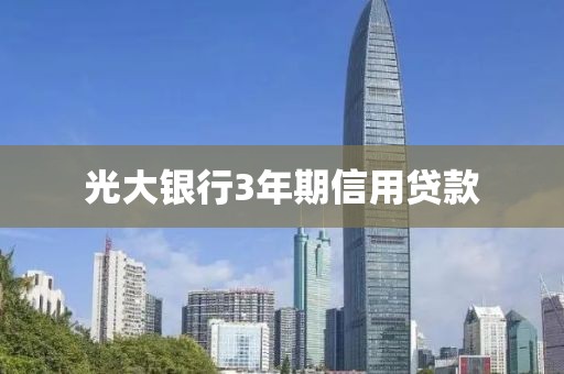 光大银行3年期信用贷款