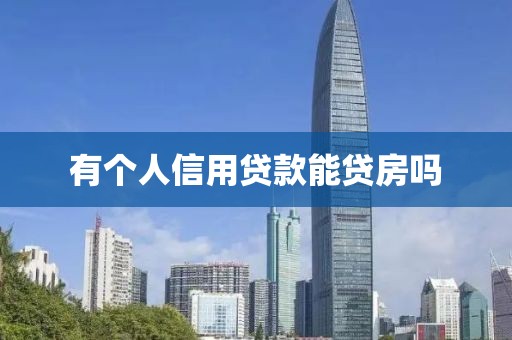 有个人信用贷款能贷房吗