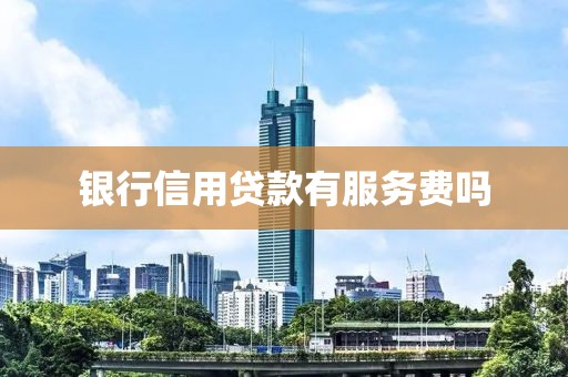 银行信用贷款有服务费吗