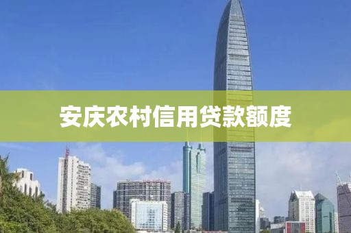 安庆农村信用贷款额度
