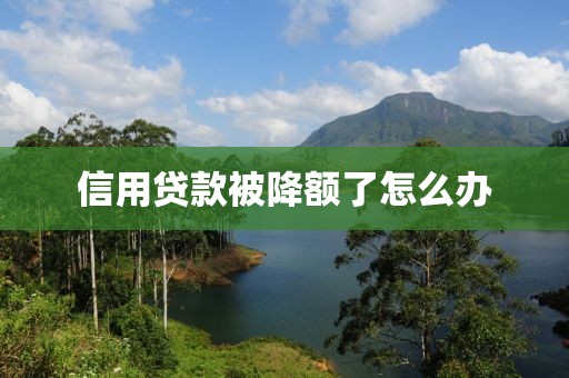 信用贷款被降额了怎么办