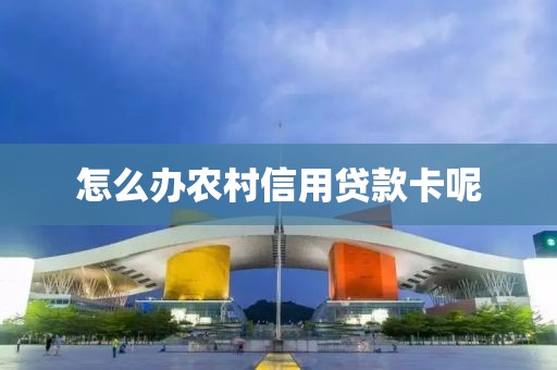 怎么办农村信用贷款卡呢