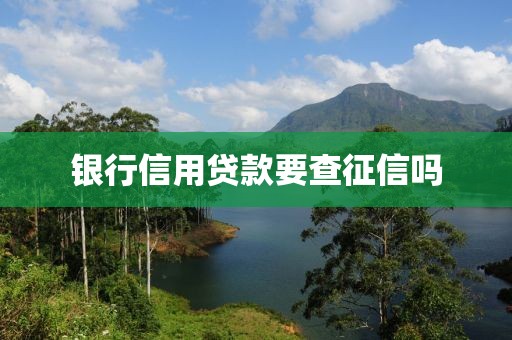 银行信用贷款要查征信吗