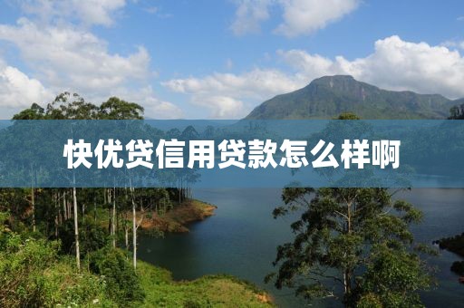 快优贷信用贷款怎么样啊