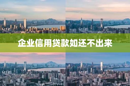 企业信用贷款如还不出来