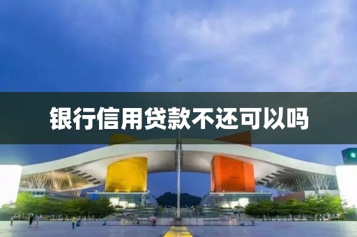 银行信用贷款不还可以吗