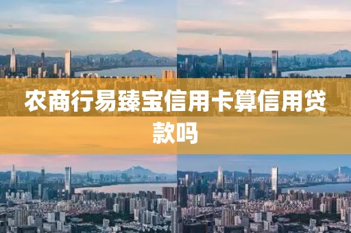 农商行易臻宝信用卡算信用贷款吗