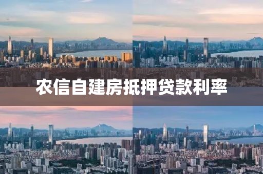 农信自建房抵押贷款利率