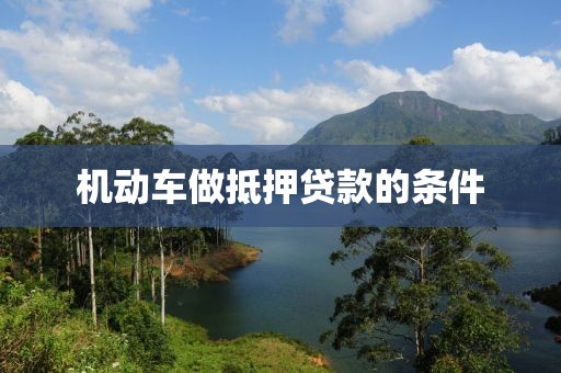 机动车做抵押贷款的条件