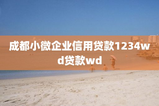 成都小微企业信用贷款1234wd贷款wd