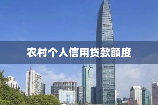 农村个人信用贷款额度