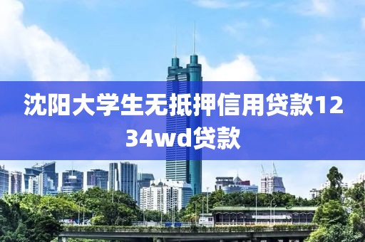 沈阳大学生无抵押信用贷款1234wd贷款