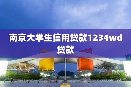 南京大学生信用贷款1234wd贷款