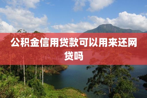 公积金信用贷款可以用来还网贷吗