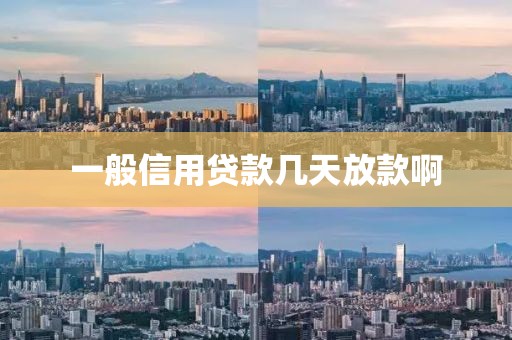 一般信用贷款几天放款啊