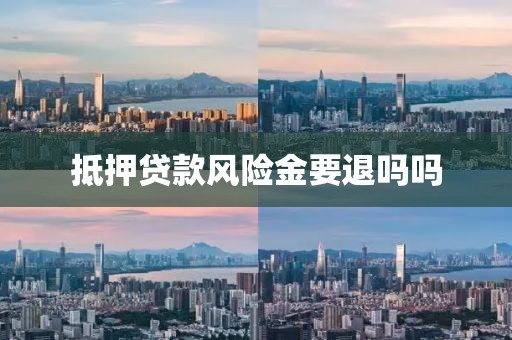 抵押贷款风险金要退吗吗