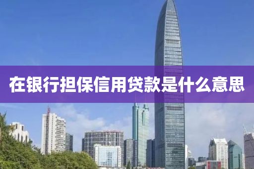 在银行担保信用贷款是什么意思