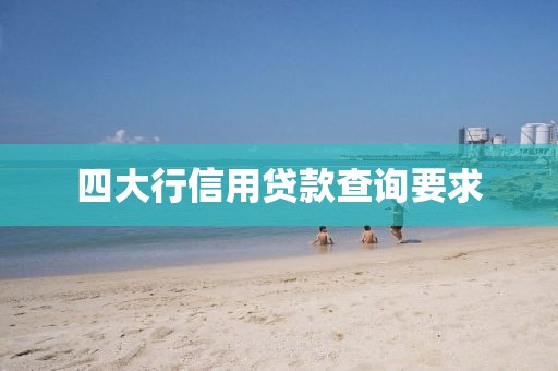 四大行信用贷款查询要求