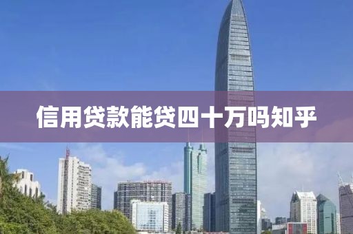 信用贷款能贷四十万吗知乎