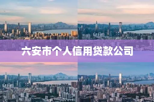 六安市个人信用贷款公司