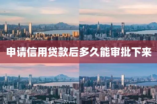 申请信用贷款后多久能审批下来