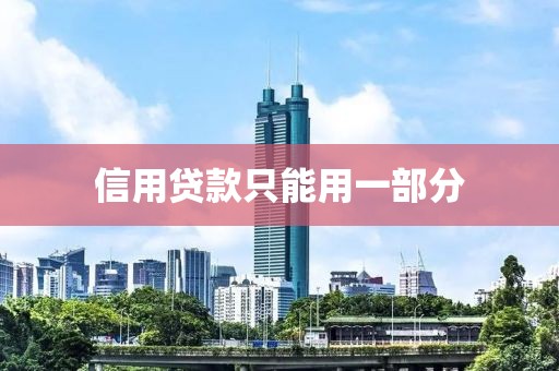 信用贷款只能用一部分