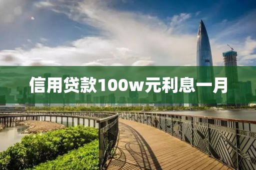 信用贷款100w元利息一月