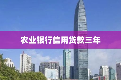 农业银行信用贷款三年