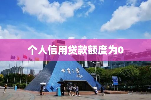 个人信用贷款额度为0