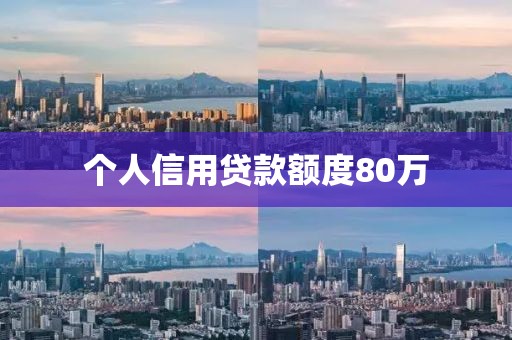 个人信用贷款额度80万