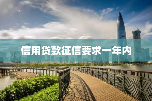 信用贷款征信要求一年内