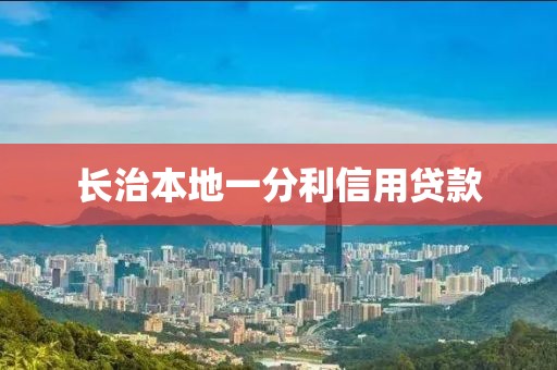长治本地一分利信用贷款