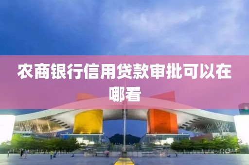 农商银行信用贷款审批可以在哪看