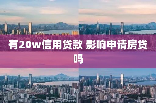 有20w信用贷款 影响申请房贷吗