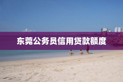 东莞公务员信用贷款额度