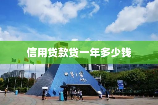信用贷款贷一年多少钱
